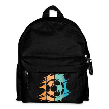 retro Fußball Team Verein Illustration Ballsymbol - Kinder Rucksack - Schwarz - Vorne