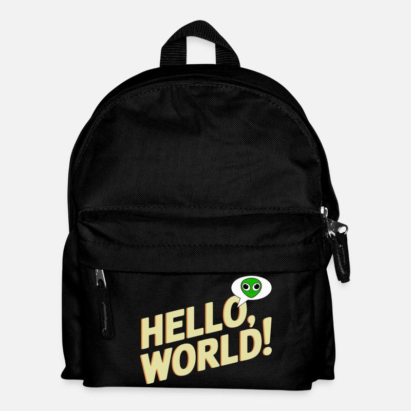 Playful Alien Hello World Design - Kids' Backpack - black