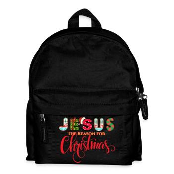 Jesus the Reason for Christmas Graphic T-Shirt - Kids' Backpack - black - Front