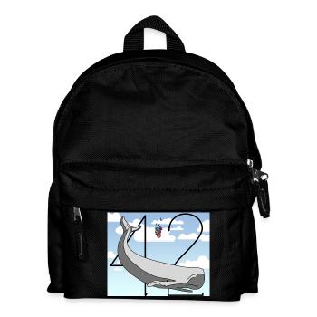 H2G2 Fan Art. Sperm whale and petunia falling. 42 - Kids' Backpack - black - Front