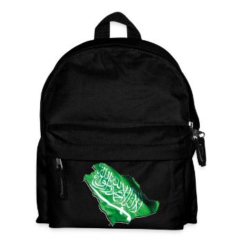 Saudi Arabia Flag in Saudi Arabia Map - Kids' Backpack - black - Front