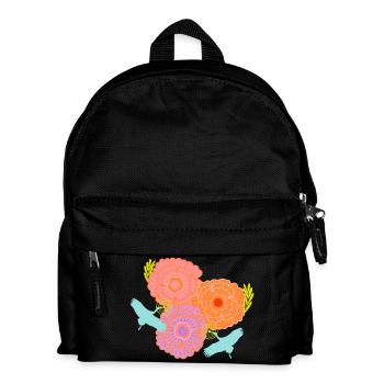 Peony and cranes - Kids' Backpack - black - Front