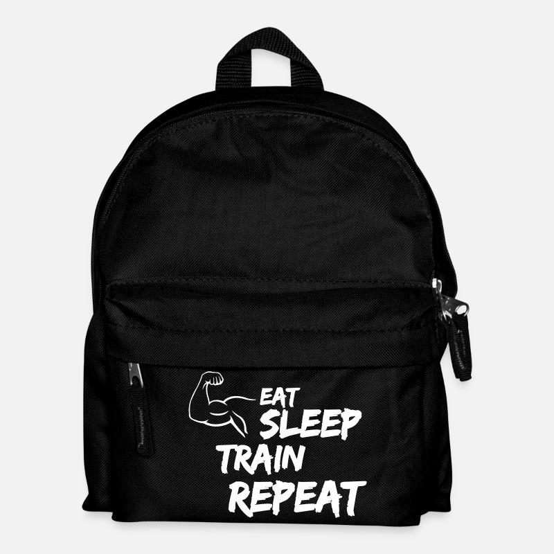 eat sleep train repeat - Kinder Rucksack - Schwarz