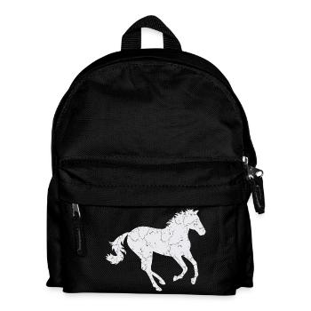 White horse galloping - Kids' Backpack - black - Front