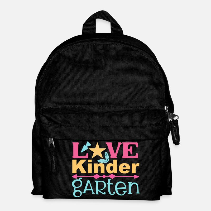 Liebe Kindergarten - Stern und Pfeil - Kinder Rucksack - Schwarz