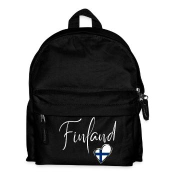 Ich liebe Finnland, hergestellt in Finnland - Kinder Rucksack - Schwarz - Vorne