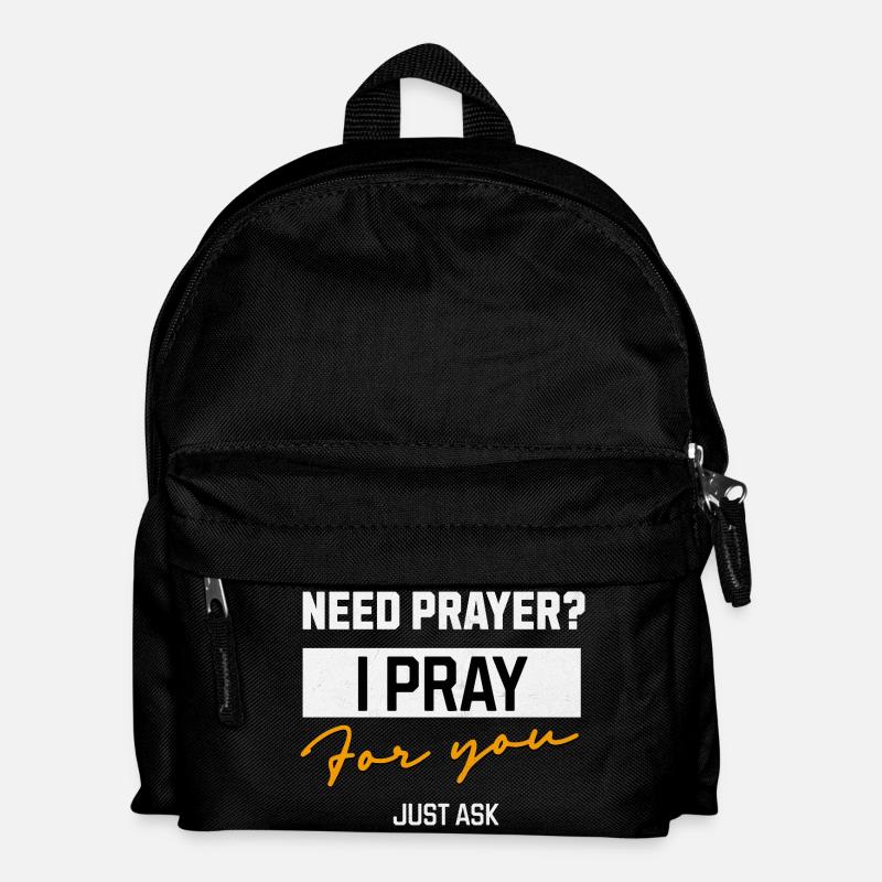 I Pray for You Prayer Message - Kids' Backpack - black