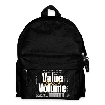Value Beats Volume – Statement Design (Dark) - Kids' Backpack - black - Front