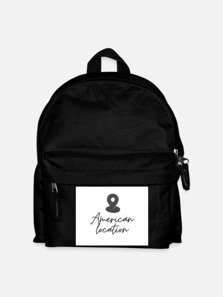 Amerikanischer Standort Pin - Kinder Rucksack - Schwarz