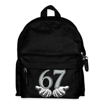 Drôle 67 Meme Mains Gen Alpha Humour - Sac à dos Enfant - noir - Devant