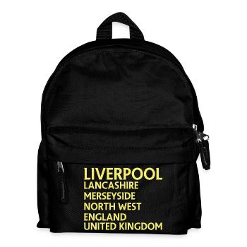Liverpool – England Textdesign - Kinder Rucksack - Schwarz - Vorne