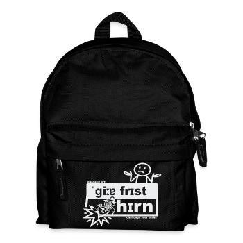 Greed eats the brain - phonetic art - Kids' Backpack - black - Front