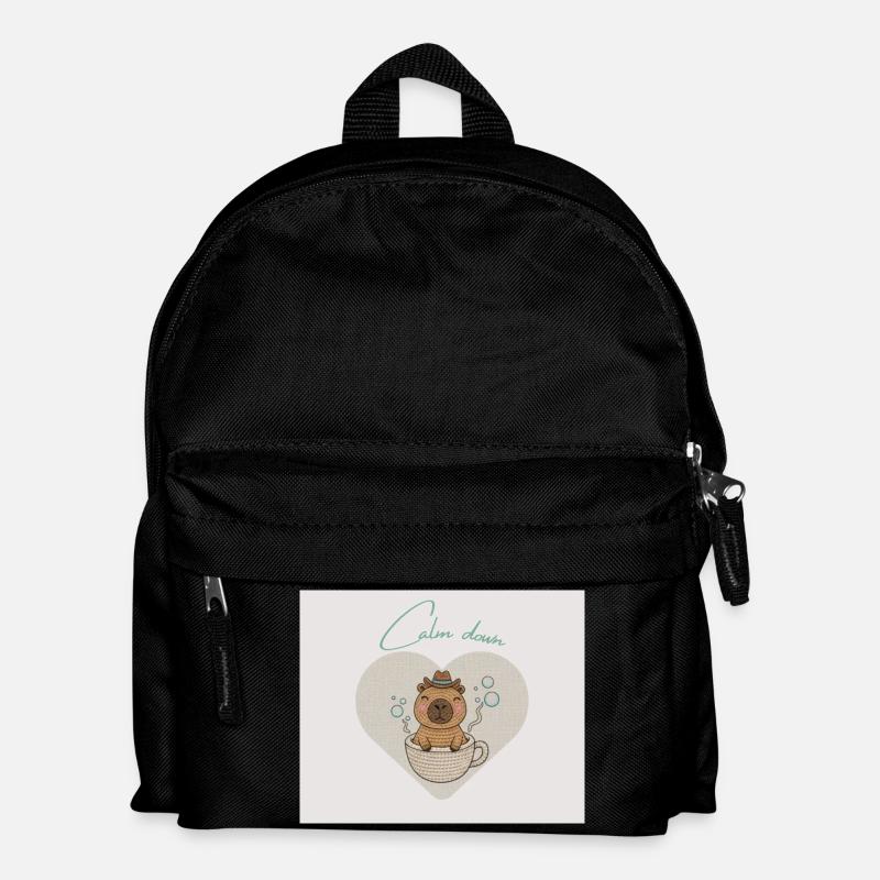 Hamster chills in teacup - Kids' Backpack - black