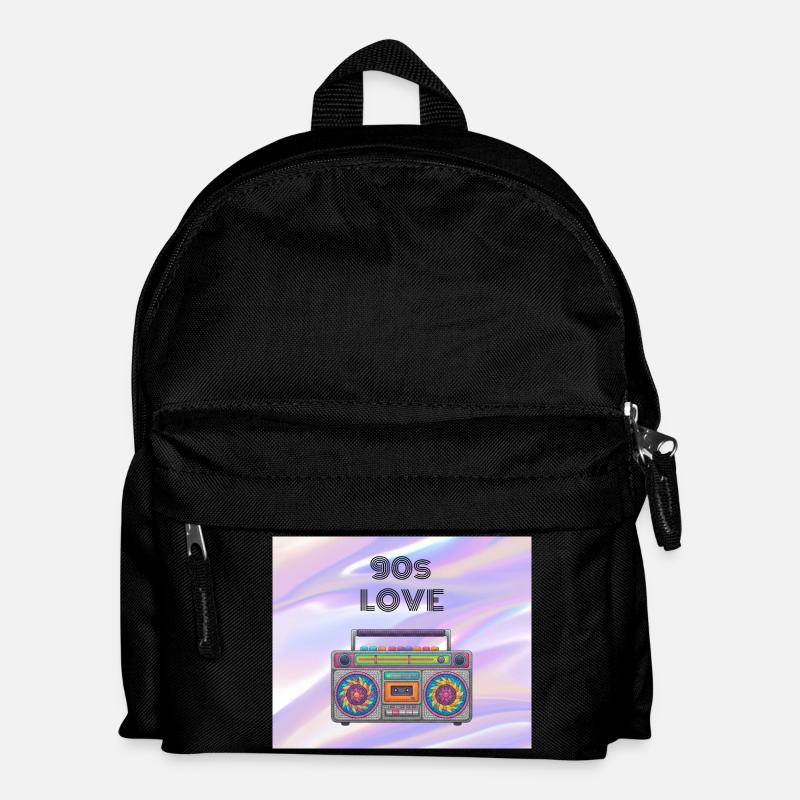 90s Liebe Boombox - Kinder Rucksack - Schwarz