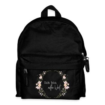 Je suis pleine valeur - Couronne de fleurs - Pour la naissance - Sac à dos Enfant - noir - Devant