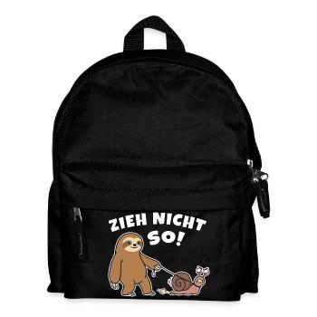 Zieh nicht so! Faultier geht mit Schnecke spaziere - Kinder Rucksack - Schwarz - Vorne