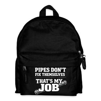 Pipe Whisperer, Plumber, Humor Gift - Kids' Backpack - black - Front