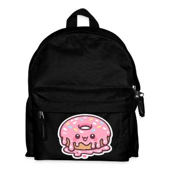 Kawaii Donut mit Zuckerguss - Kinder Rucksack - Schwarz - Vorne