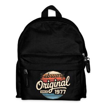 Februar 1977 Geburtstagsgeschenk Februar 1977 - Kinder Rucksack - Schwarz - Vorne