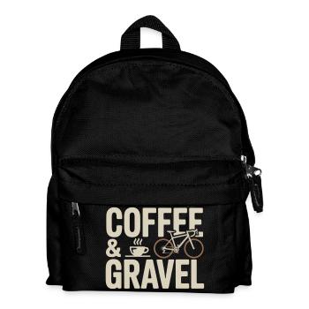Coffee & Gravel – Gravelbike Lifestyle Shirt - Kinder Rucksack - Schwarz - Vorne