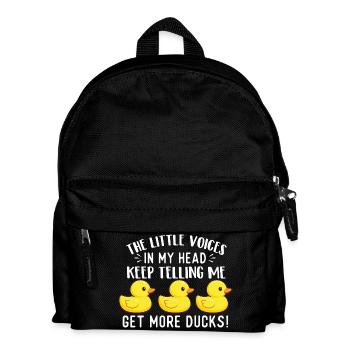 Little Voices Say Get More Ducks Funny Quote - Kids' Backpack - black - Front