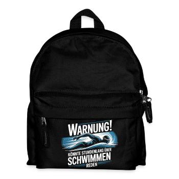  Warnung Könnte Stundenlang Über Schwimmen Reden - Kinder Rucksack - Schwarz - Vorne