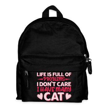 Life full of problems but i have a cat - Kinder Rucksack - Schwarz - Vorne