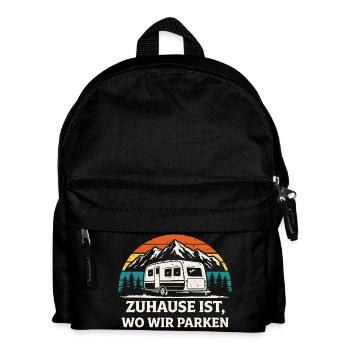 Zuhause ist wo wir parken Camping Shirt - Kinder Rucksack - Schwarz - Vorne