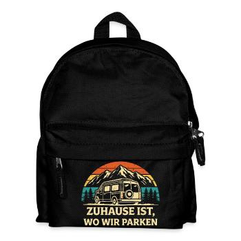 Zuhause ist wo wir parken Camping Shirt - Kinder Rucksack - Schwarz - Vorne