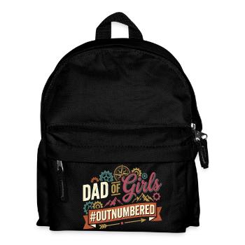 Dad of Girls Outnumbered Screwdriver Dad - Kids' Backpack - black - Front