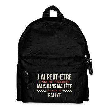 Dans ma tête rallye humour rallye automobile homme - Sac à dos Enfant - noir - Devant
