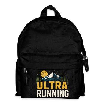 Ultra Running Moonlit Mountains Typography - Kids' Backpack - black - Front