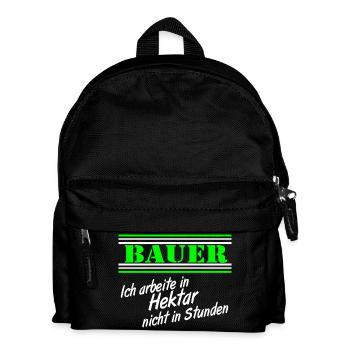 Hektar statt Stunden Bauer - Kinder Rucksack - Schwarz - Vorne