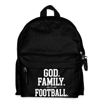 God. Family. Football. - Kids' Backpack - black - Front
