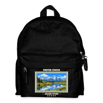 Vereinigte Staaten Grand Teton Vintage Reisemarke - Kinder Rucksack - Schwarz - Vorne