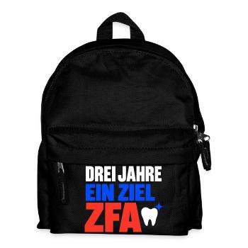 Drei Jahre ein Ziel – ZFA Ausbildung Abschluss - Kinder Rucksack - Schwarz - Vorne