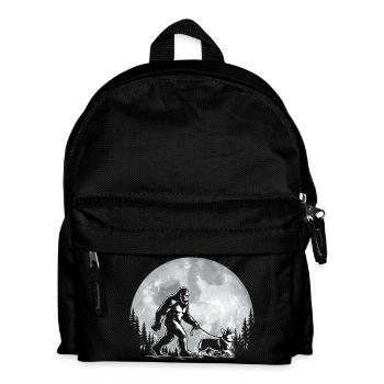Bigfoot Walking Corgi – Walisischer Corgi, Hundemama, Vater - Kinder Rucksack - Schwarz - Vorne