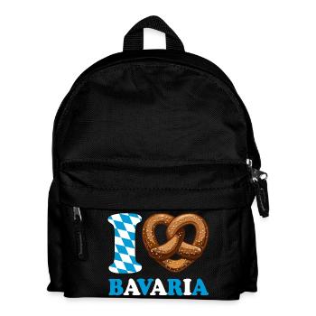 J’aime le bretzel de Bavière - Coeur - Dire - Sac à dos Enfant - noir - Devant