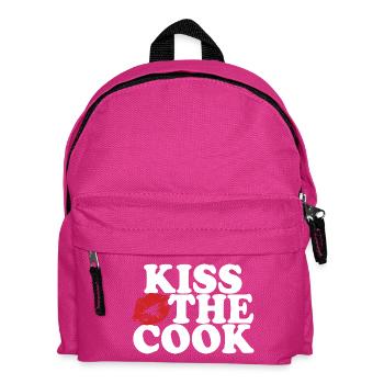 Kiss the cook - kochen - Spruch - Kinder Rucksack - Fuchsia - Vorne