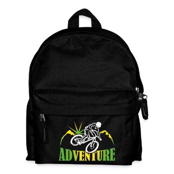 MTB Downhill Fahrradtour Bike Adventure - Kinder Rucksack - Schwarz - Vorne