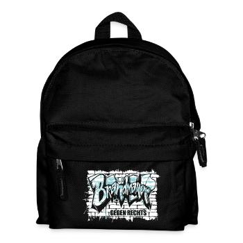 Brandmauer - Gegen Rechts, gegen Hetze - Kinder Rucksack - Schwarz - Vorne