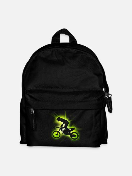 Motocross bike laser_green - Kids' Backpack - black