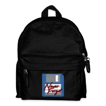 Never Forget Diskette Computer Speicher PC Retro - Kinder Rucksack - Schwarz - Vorne