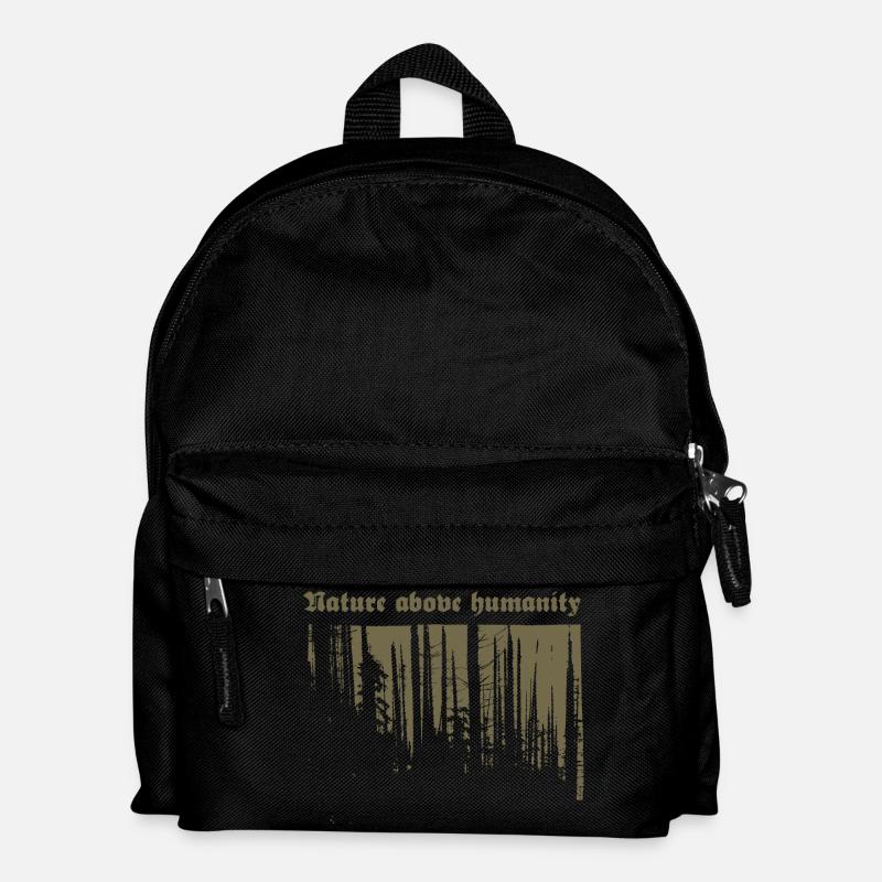 Nature above humanity (gold) - Kinder Rucksack - Schwarz