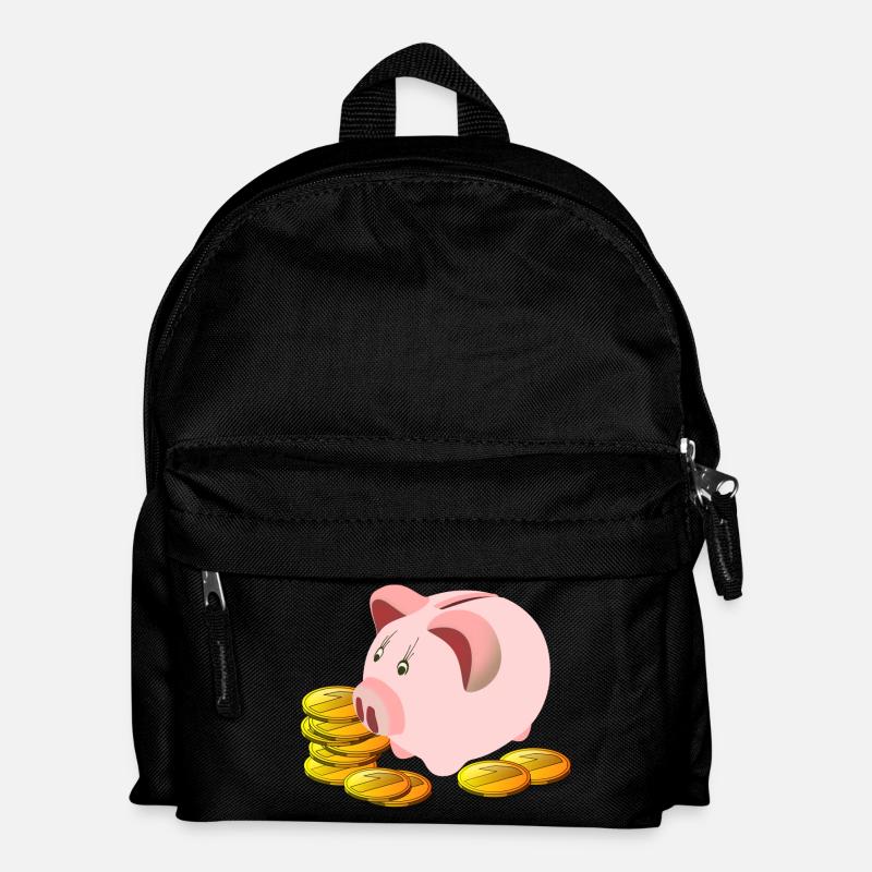 Sparschwein - Kinder Rucksack - Schwarz
