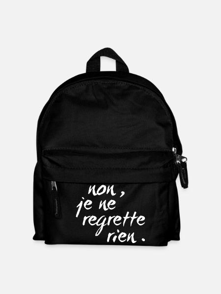 non, je ne regrette rien - white - Kids' Backpack - black