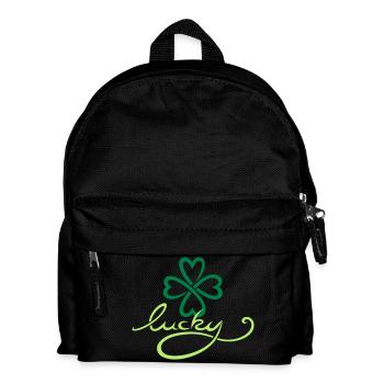 St Patricks Day Lucky Yoga Wellness Tattoo - Kinder Rucksack - Schwarz - Vorne