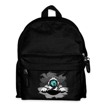 Astronaut Klimaschutz Weltraum Illustration Mond - Kinder Rucksack - Schwarz - Vorne