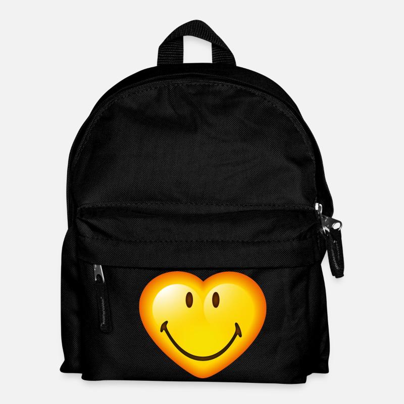 Smiley Glossy Heart - Kinder Rucksack - Schwarz
