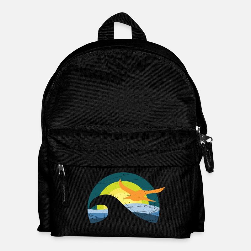 Möwe am Meer - Kinder Rucksack - Schwarz
